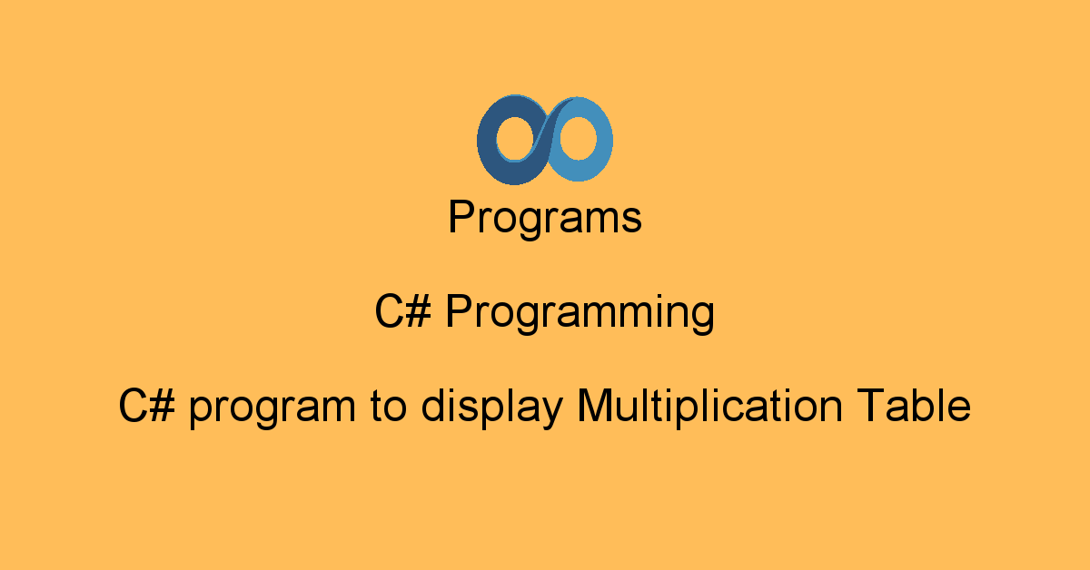 Programs C# Programming : C# program to display Multiplication Table ...