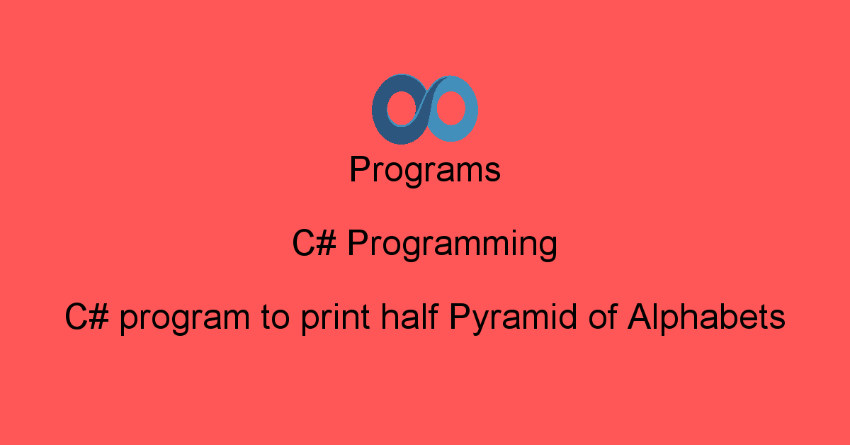 Programs C# Programming : C# program to print half Pyramid of Alphabets ...
