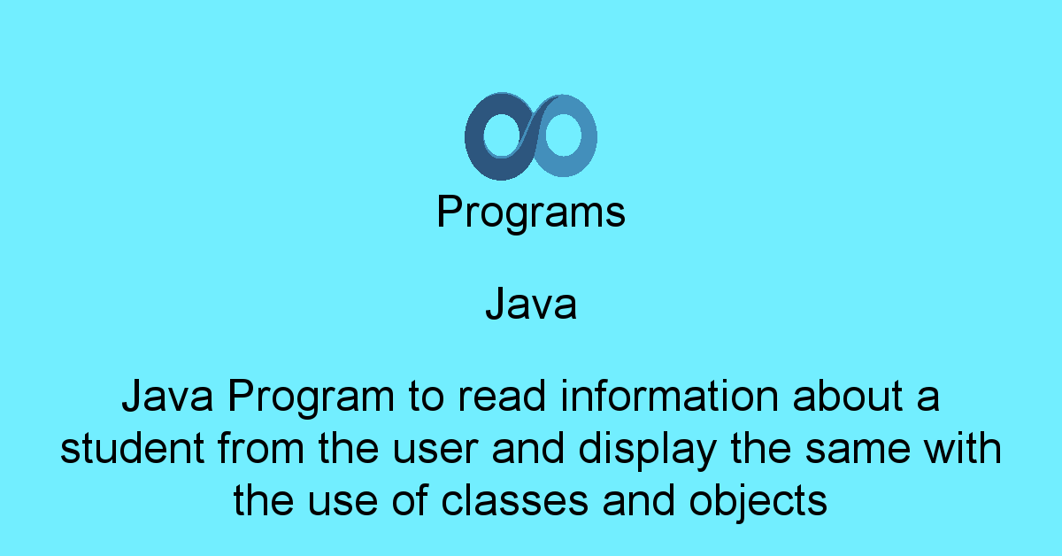 Programs Java : Java Program to read information about a student from ...