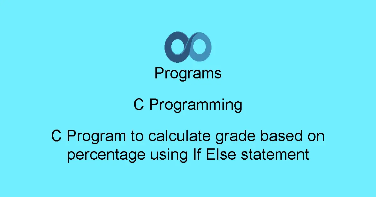 C Program to calculate grade based on percentage using If Else statement