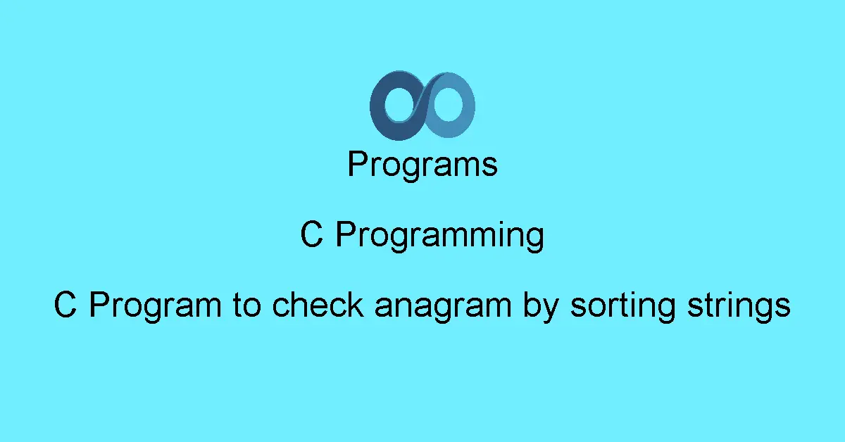 C Program to check anagram by sorting strings