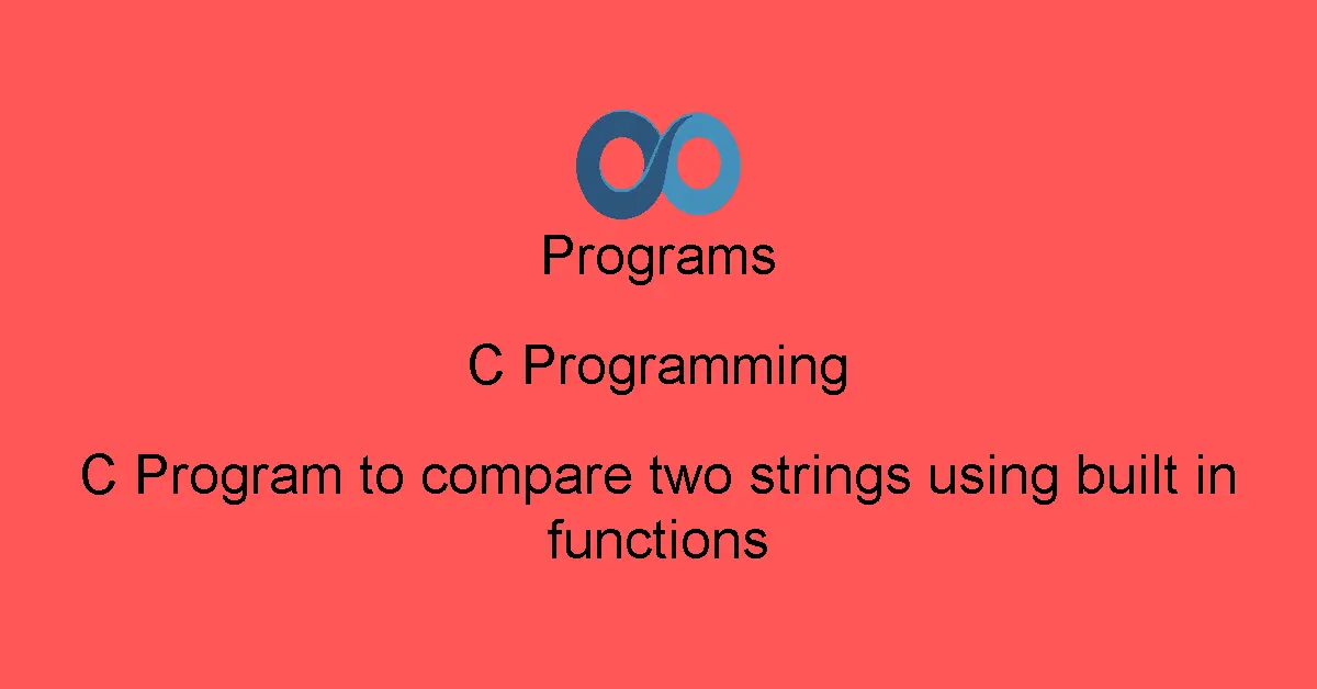 C Program to compare two strings using built in functions