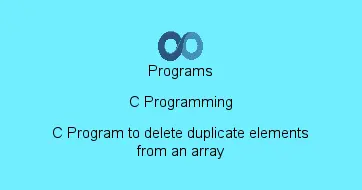 C Program to delete duplicate elements from an array