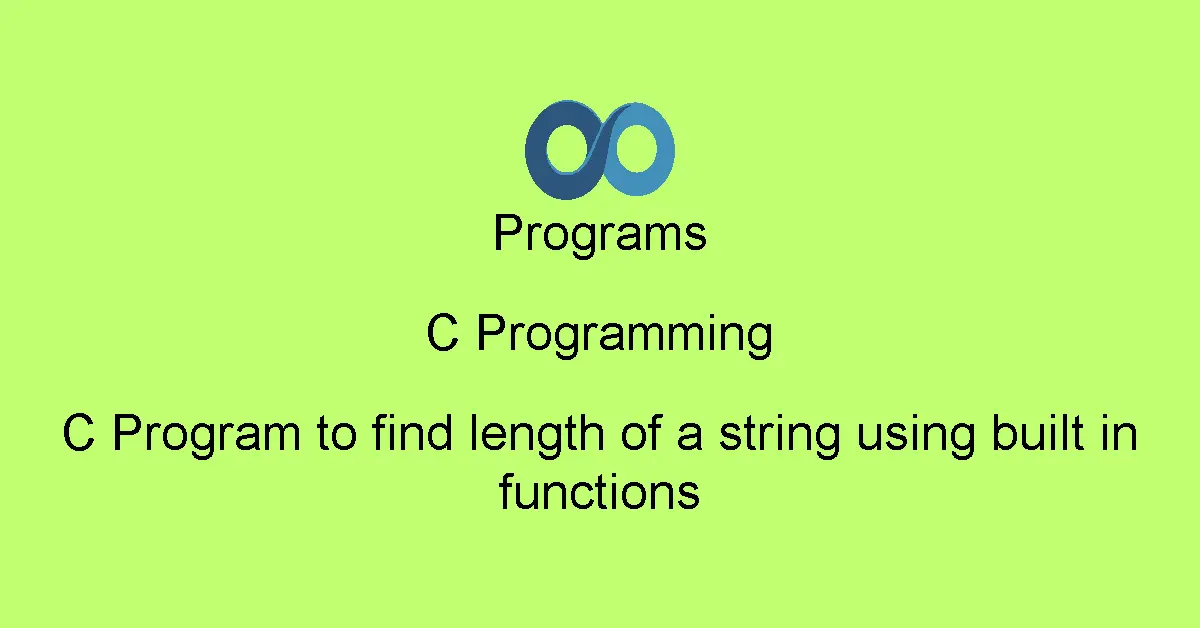C Program to find length of a string using built in functions