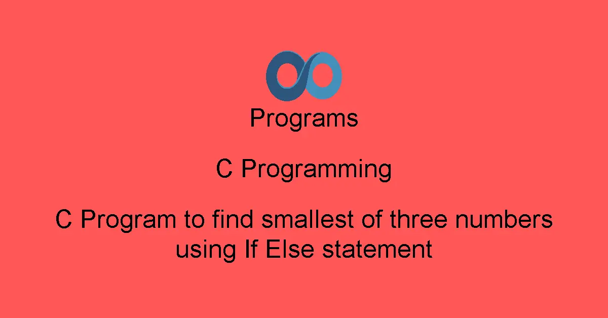 C Program to find smallest of three numbers using If Else statement