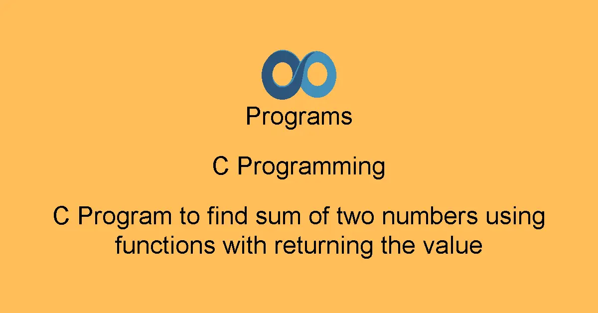 C Program to find sum of two numbers using functions with returning the value