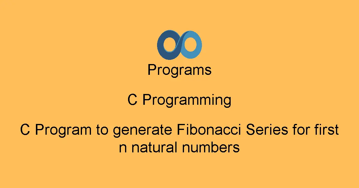 C Program to generate Fibonacci Series for first n natural numbers