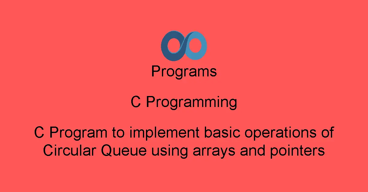 C Program to implement basic operations of Circular Queue using arrays and pointers