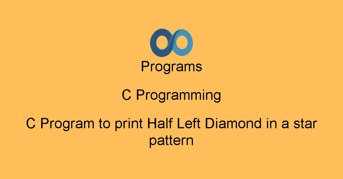 C Program to print Half Left Diamond in a star pattern