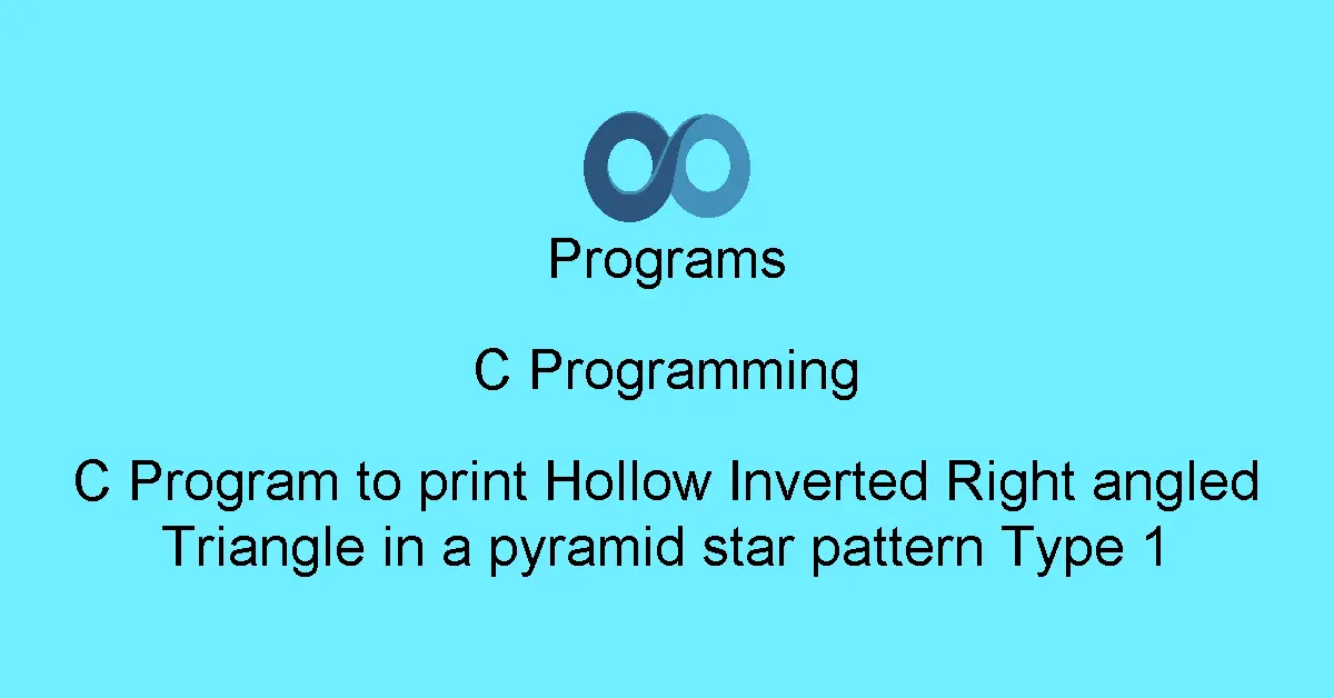 C Program to print Hollow Inverted Right angled Triangle in a pyramid star pattern Type 1