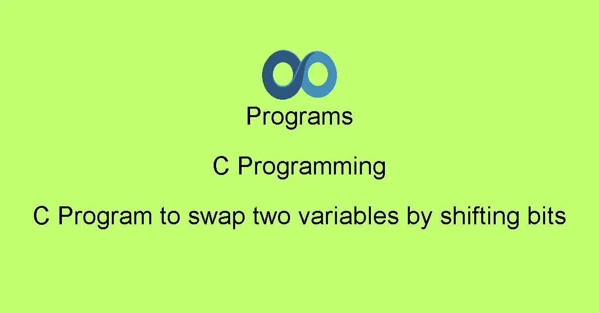 C Program to swap two variables by shifting bits