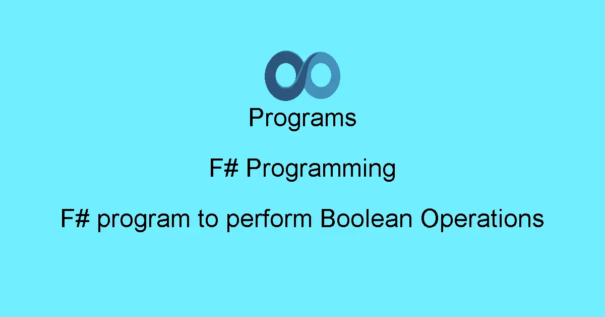 F# program to perform Boolean Operations