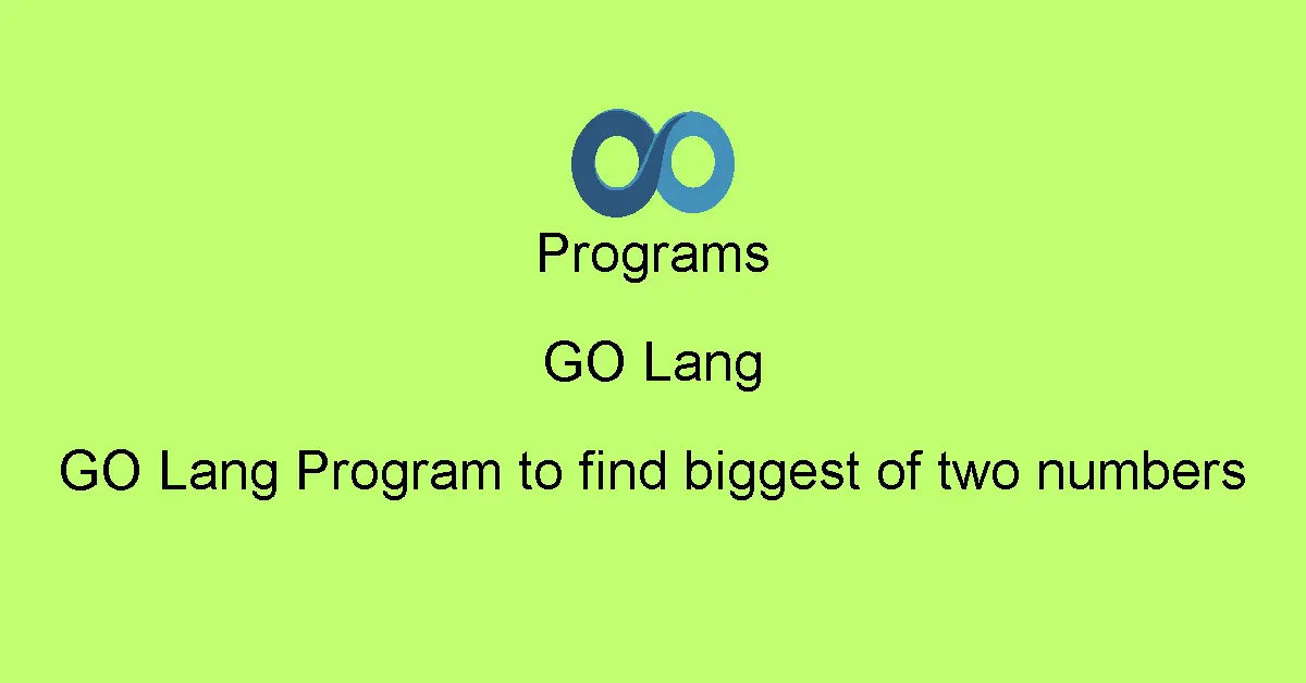 GO Lang Program to find biggest of two numbers