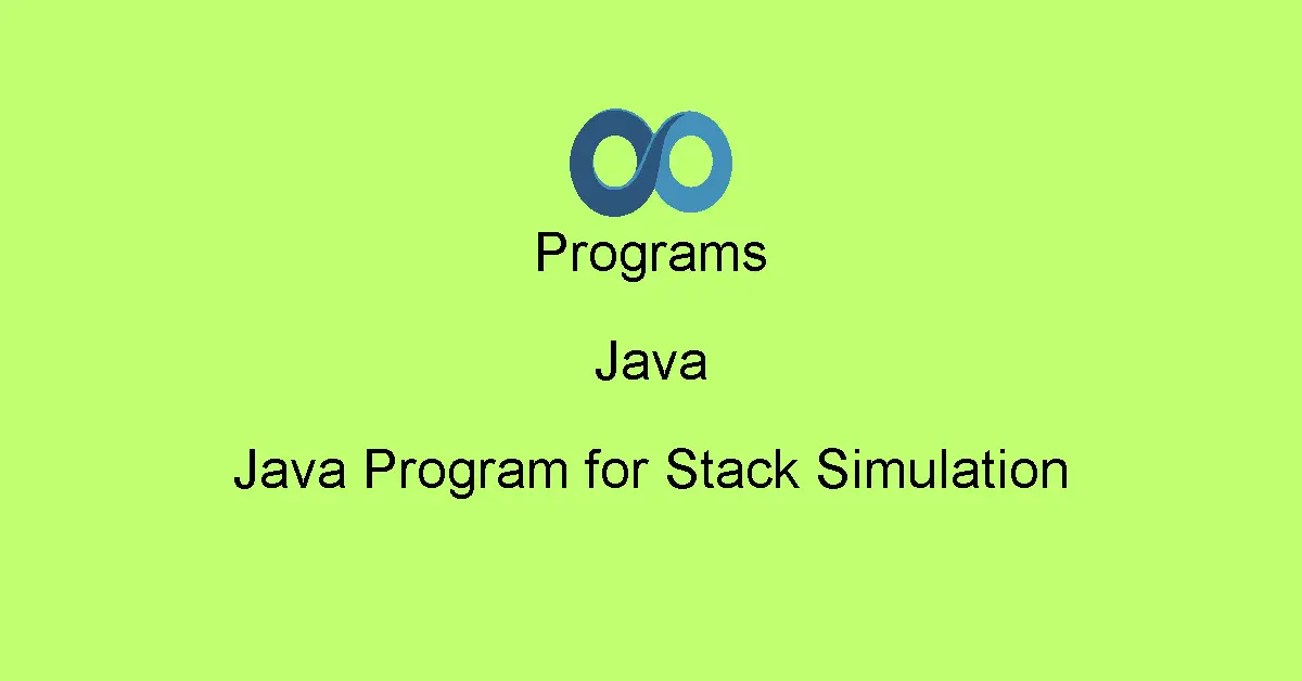 Java Program for Stack Simulation