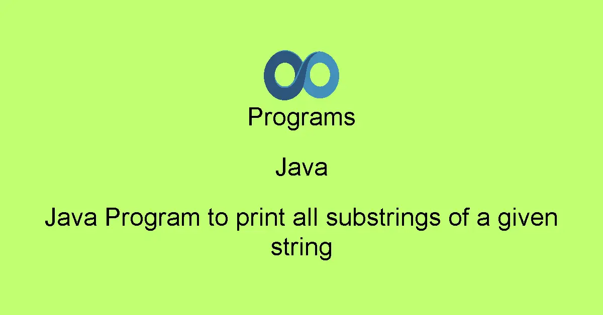 Java Program to print all substrings of a given string