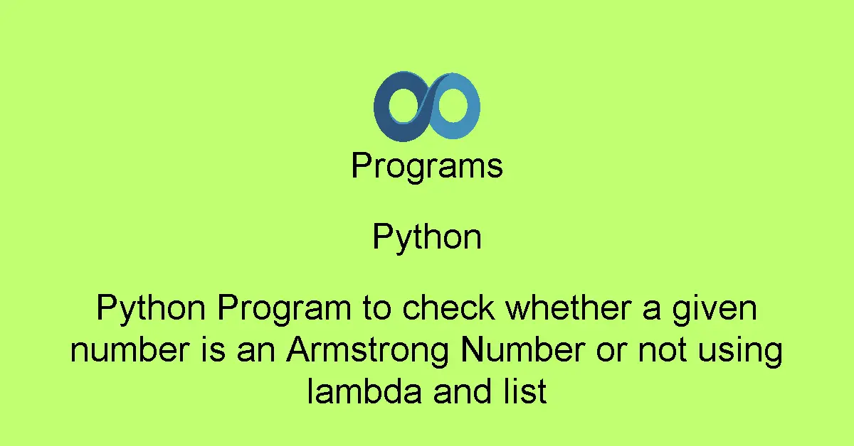 Python Program to check whether a given number is an Armstrong Number or not using lambda and list