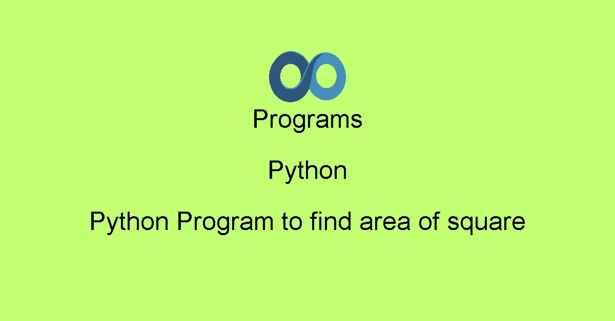 Python Program to find area of square