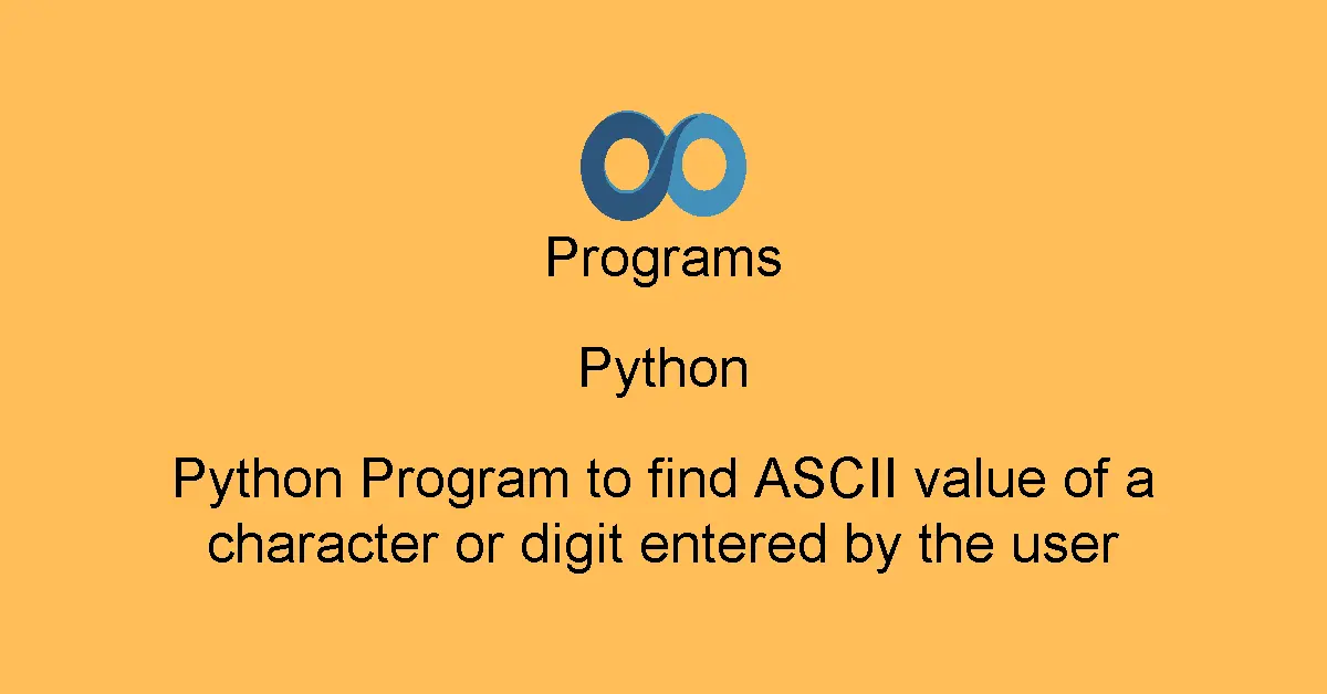 Python Program to find ASCII value of a character or digit entered by the user
