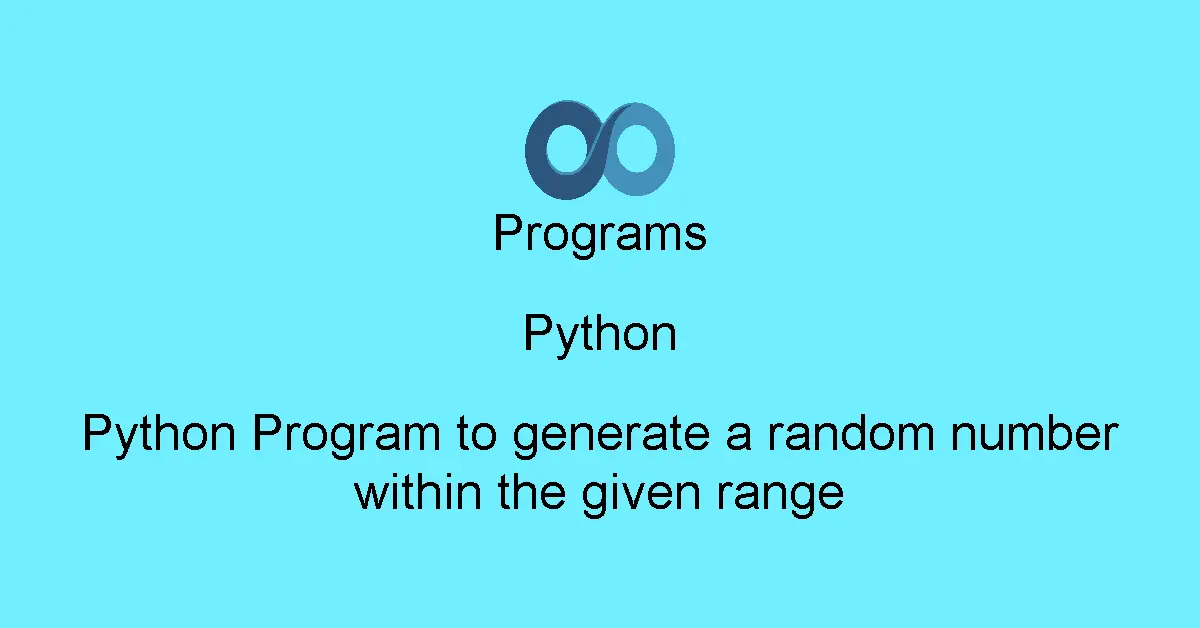 Python Program to generate a random number within the given range