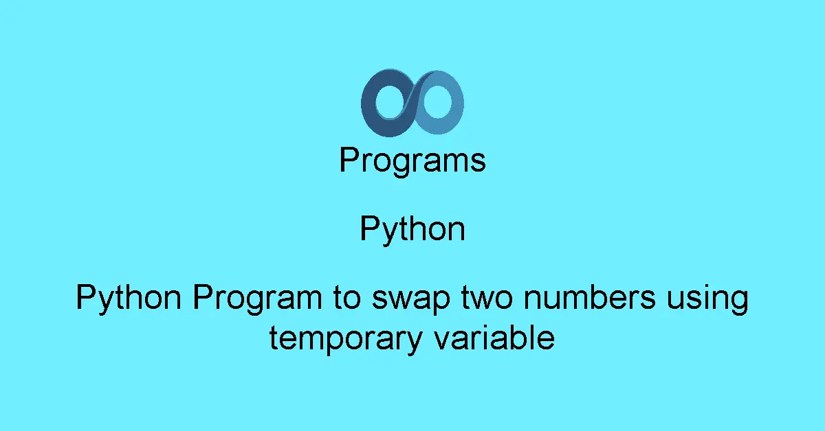 Python Program to swap two numbers using temporary variable