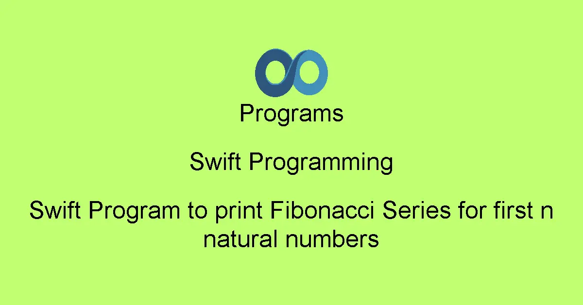 Swift Program to print Fibonacci Series for first n natural numbers