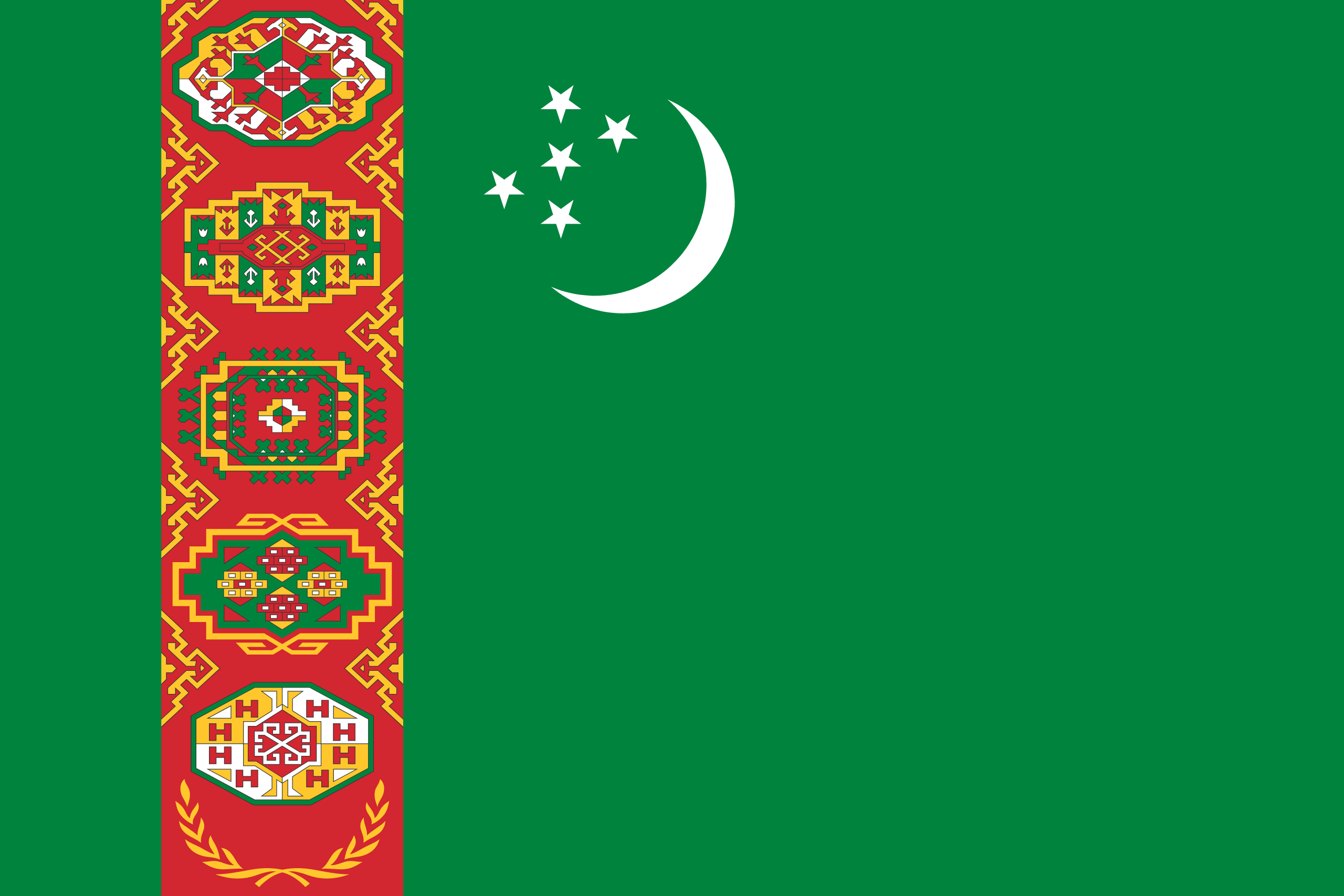 Turkmenistan Flag Turkmenistan Flag