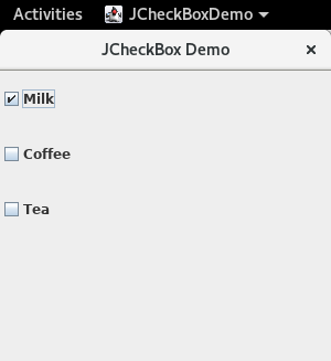 Swing JCheckBox with Text Swing JCheckBox with Text