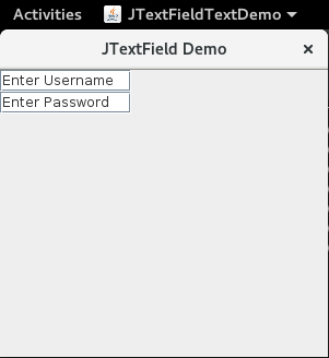 Swing JTextField with text Swing JTextField with text